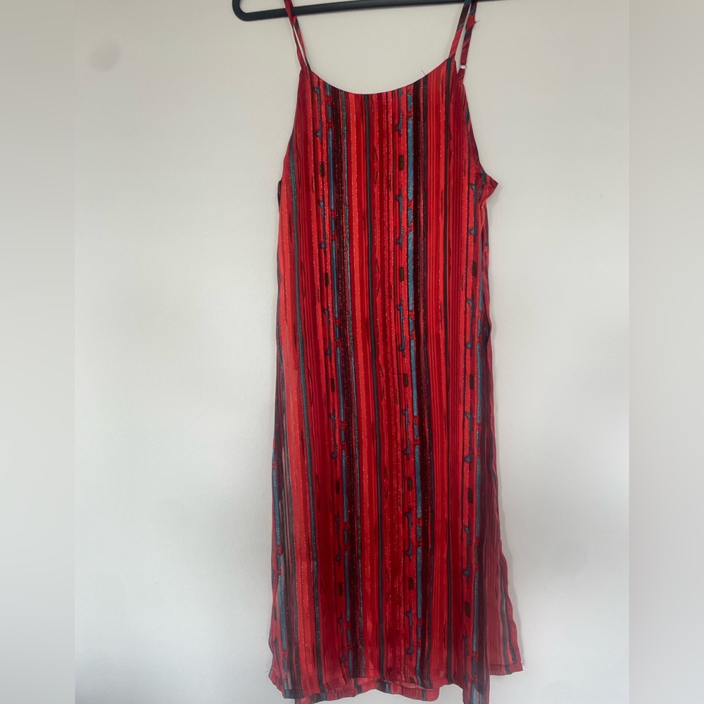Red Striped Sleeveless Dress